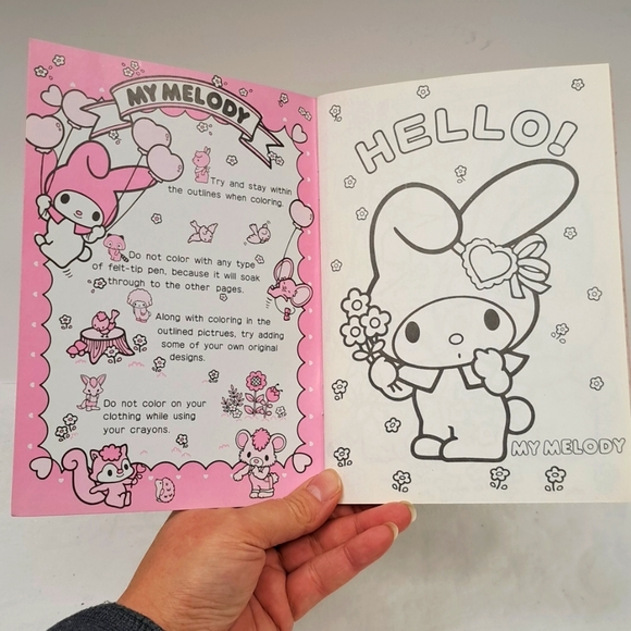- Vintage "MY MELODY'S COLORING BOOK"   SANRIO 1976 Made in Japan - Picture 6 of 9